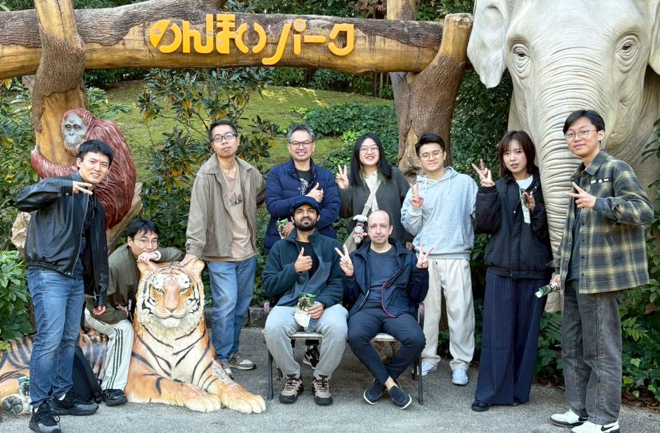 Lab members at a park during the annual lab retreat